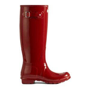 Hunter Women's Original Tall Gloss Rain Boots in Military Red